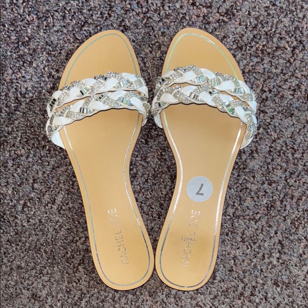 Rachel Zoe White and Silver Women's Sandals…Worn One Time